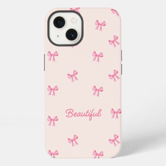 シックなリボンの美的ケース iPhoneケース (裏面)