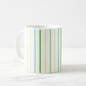 シックなリンガーマストライプグ、ターコイズ、黄 マグカップ (正面左)