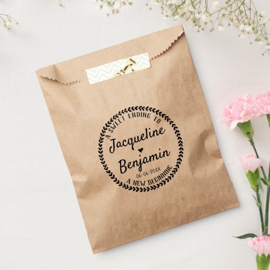 シックなリーススウィートエンディング新しい始結婚まり フェイバーバッグ (封をした状態)