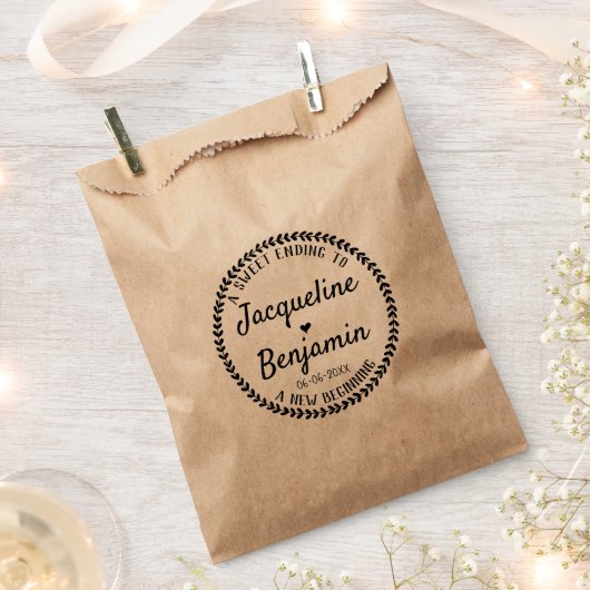 シックなリーススウィートエンディング新しい始結婚まり フェイバーバッグ (クリップ留めされた状態)