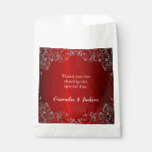 シックなルビーレッド40周年結婚お礼 フェイバーバッグ (正面)