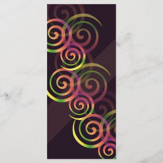 シックなレインボーらせん状と深い紫 メニュー (裏面)