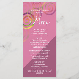 シックなレインボーらせん状と深い紫 メニュー