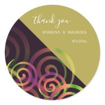 シックなレインボーらせん状オンパープル&マスタード