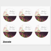 シックなレインボーらせん状オン深いパープル ラウンドシール (シート)