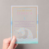 シックなレインボーウォーターカラーマーメイドアニエージ誕生日 アクリル招待状 (インサイチュ (ポータブル))