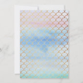 シックなレインボーウォーターカラーマーメイド1st誕生日 招待状 (裏面)