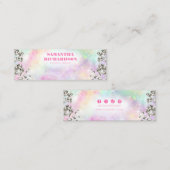 シックなレインボーシルバーのホログラフィックイヤリングディスプレイ スキニー名刺 (正面/裏面)