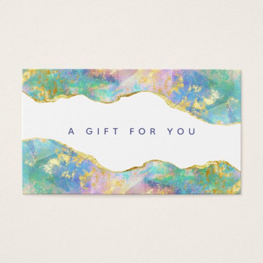 シックなレインボーファイアオパールのビジネスギフトカード (正面)