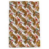 シックなレオパードはっきりしたプリント – スタイリッシュ & ミディアムペーパーバッグ (正面)