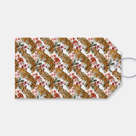 シックなレオパード印刷ギフトラベルスタイリッシュ-&トレンディー ギフトタグ (正面(横))