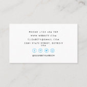 シックなレオパード虹色ホログラフィックヘアサロン 名刺 (裏面)