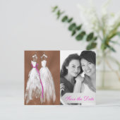 シックなレズビアン写真日付はがきを保存 案内ポストカード (スタンド正面)