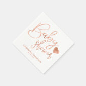 シックなレタードバラゴールドフォイル赤面ベビーシャワー スタンダードカクテルナプキン (角)