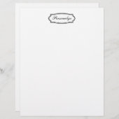 シックなレターヘッドの書ファンシーき縁ど紙 (正面/裏面)