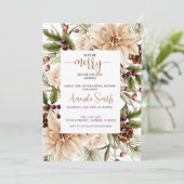 シックなレッツメリークリスマスブライダルシャワー 招待状 (スタンド正面)