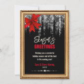 シックなレッドボウグリッターライトクリスマスニューイヤー (正面)