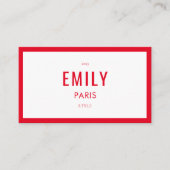 シックなレッド美しいインフルエンサーのブランド名刺 名刺 (正面)