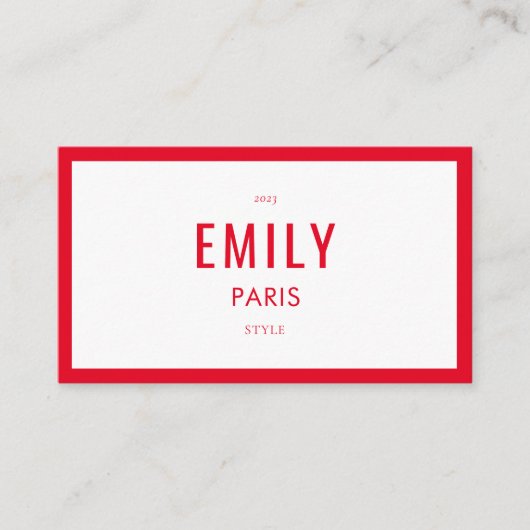 シックなレッド美しいインフルエンサーのブランド名刺 名刺 (正面)