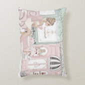 シックなレディフランスのズベーカリーティーショップウォーターカラー アクセントクッション (正面(垂直))