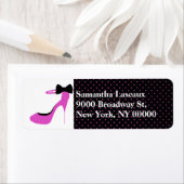 シックなレディースピンクスティレット高ヒールカスタム ラベル (インサイチュ)