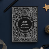 シックなレトロアートデコメリークリスマス シーズンカード