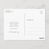 シックなレトロアートデコメリークリスマス ポストカード (裏面)