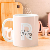 シックなレトロストライプズモノグラムキュートシンプル コーヒーマグカップ