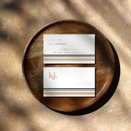 シックなレトロストライプズモノグラムビジネスサンキュー 名刺