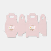 シックなレトロピンクデイジーフラワー1st誕生日 フェイバーボックス (折り畳みなし)