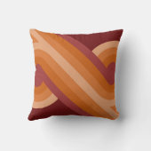 シックなレトロファンキー抽象芸術波アートパターン クッション (裏面)