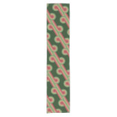 シックなレトロファンキー抽象芸術波アートパターン ショートテーブルランナー (正面)