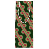シックなレトロファンキー抽象芸術波アートパターン ワインギフトバッグ (裏面)