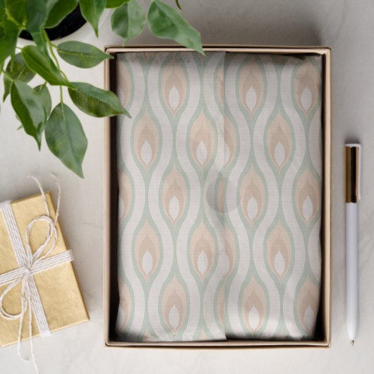 シックなレトロファンキー抽象芸術波アートパターン 薄葉紙