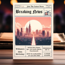 シックなレトロメンズ大人新聞30歳の誕生日