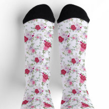 シックなレトロ春スタイルレッドパープルフローラルパターン