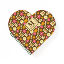 シックなレトロ70s溝深いヒッパイフラワーモノグラム