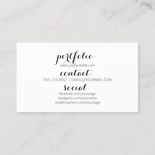 シックなレトロ80s美容師カラフルヘアスタイリスト 名刺 (裏面)