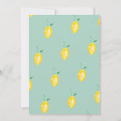 シックなレモンの水色の夏スクイーズブライダルシャワー 招待状 (裏面)