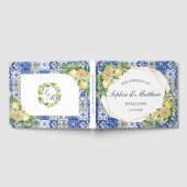 シックなレモンシトラスフローラ宛先ウェディング ゲストブック (全面)