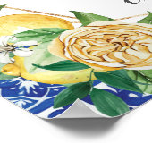 シックなレモンフローラママ – osaバーベビーシャワーサイン ポスター (角)