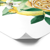 シックなレモンフローラ幾何学的ブライダルシャワーへようこそ ポスター (角)