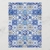 シックなレモンフローラ緑のモザイク結婚のメニュー プログラム (裏面)