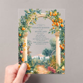 シックなレモ地中海のンサマー結婚ズ アクリル招待状 (インサイチュ (ポータブル))