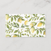 シックなレモ葉ンズの結婚式RSVPオンラインサイト 名刺 (裏面)