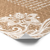 シックなレースバーラップのストリングライトのシーティングチャート ポスター (角)