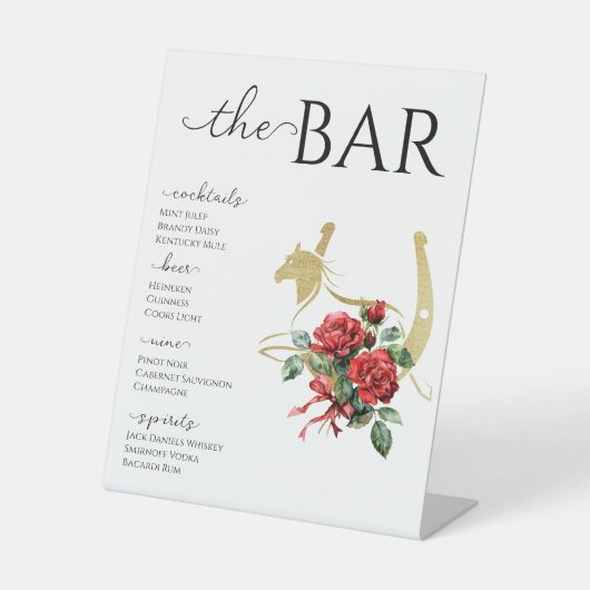 シックなレースホースダービー&ドリンクパーティー馬術バー 台座サイン (正面)