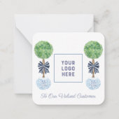 シックなロイヤルクライアントホリデーズサンキューディスカウントロゴ ノートカード (正面)