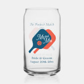 シックなロゴのガラス缶ピクルボール結婚式パーティー ガラス缶 (裏面)