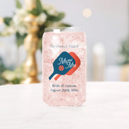 シックなロゴのガラス缶ピクルボール結婚式パーティー ガラス缶